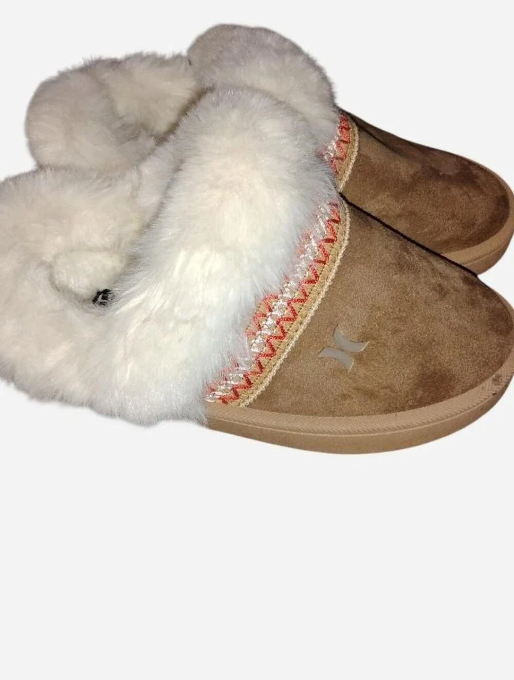 Hurley Faux Fur Lined Chestnut Mule Slippers (Size US 2 / Youth 2) NWOT